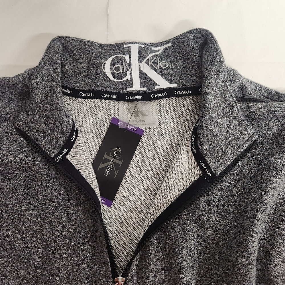 Calvin Klein Gray quarterzip cropped sweatshirt size XXL - Picture 8 of 13